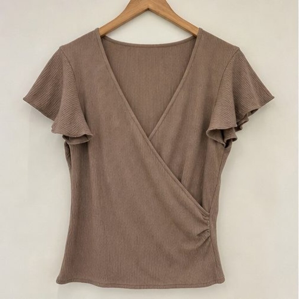 Taupe Smocked Top